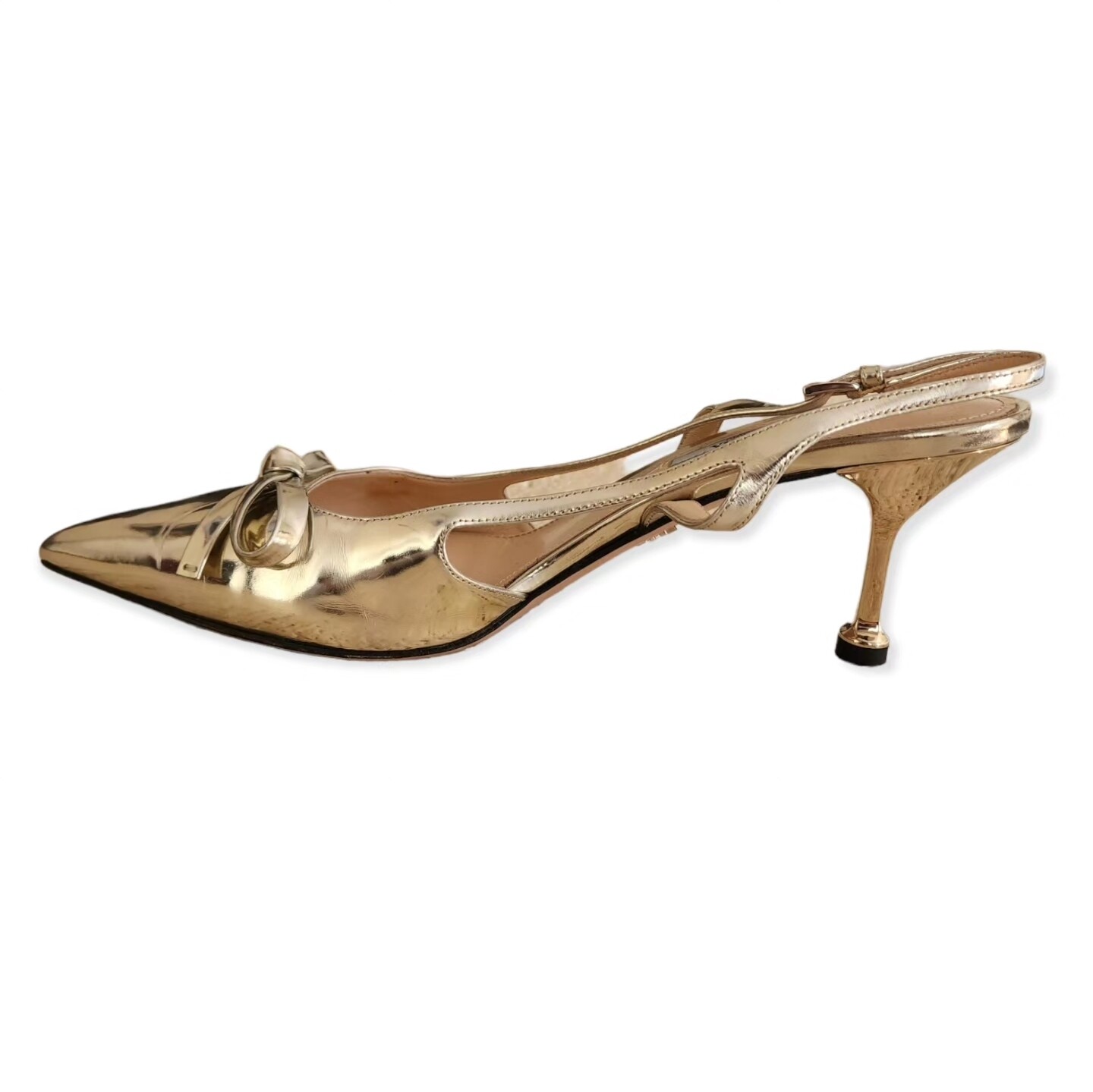 Prada Dull Gold Heels