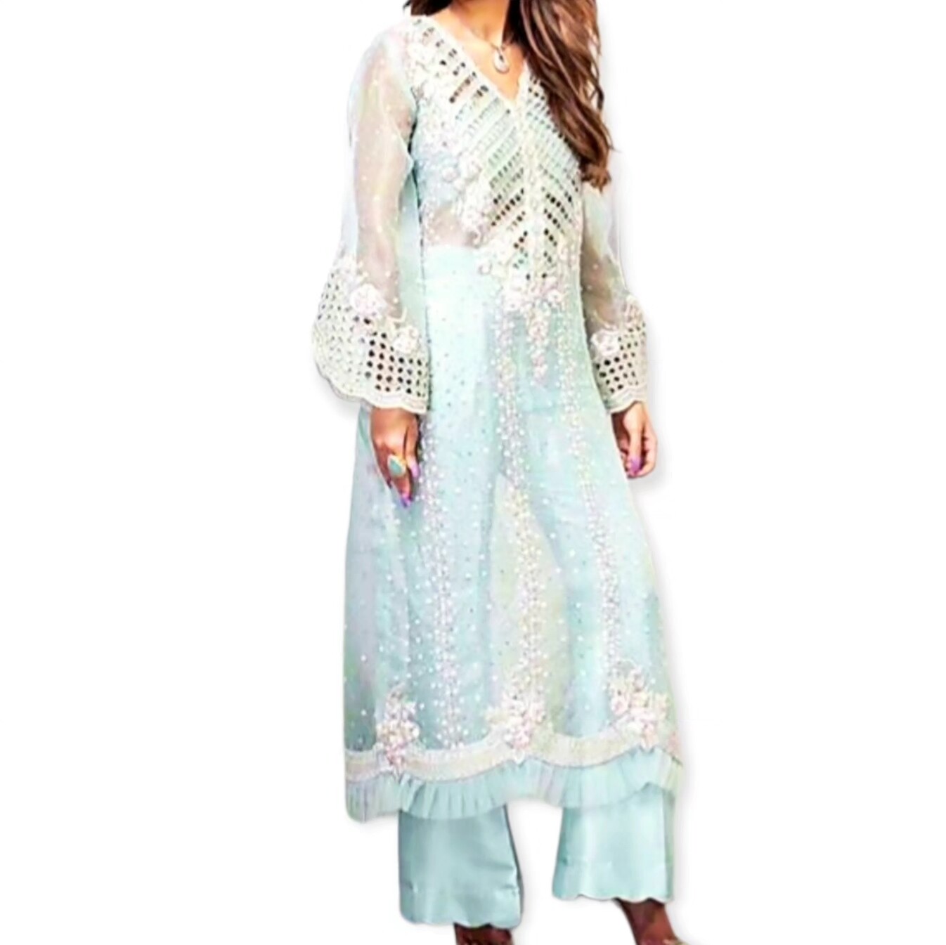 Farida Hassan Light Blue Formal