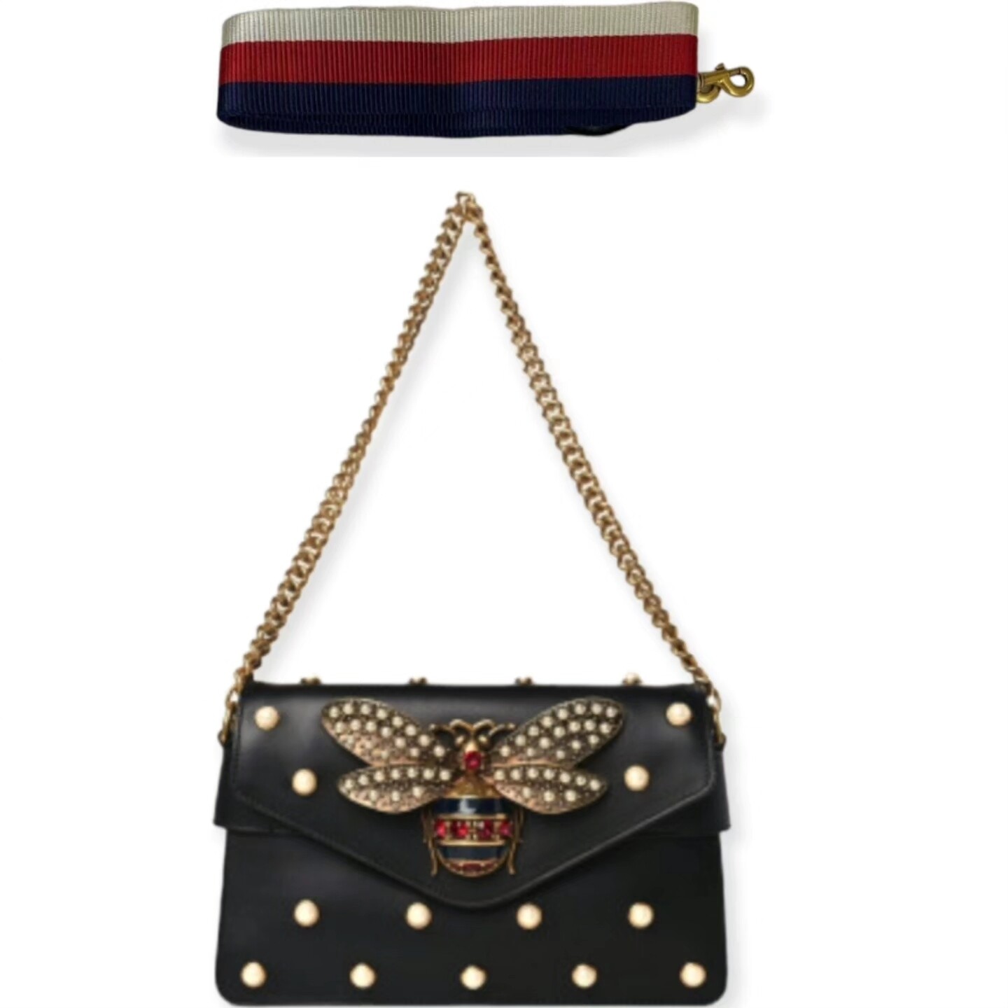 Gucci Nappa Pearl Studded Bag