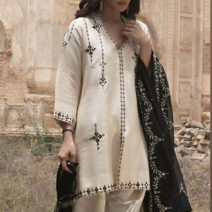 Misha Lakhani Raw Silk Shirt