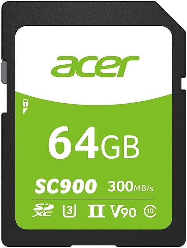 Acer Super Speed SD Memory Card SC900 64GB SDXC UHS-II V90 4K BL.9BWWA.310
