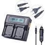 APRAMATT Dual LCD Battery Charger for Sony NP-FH100/NP-FV100