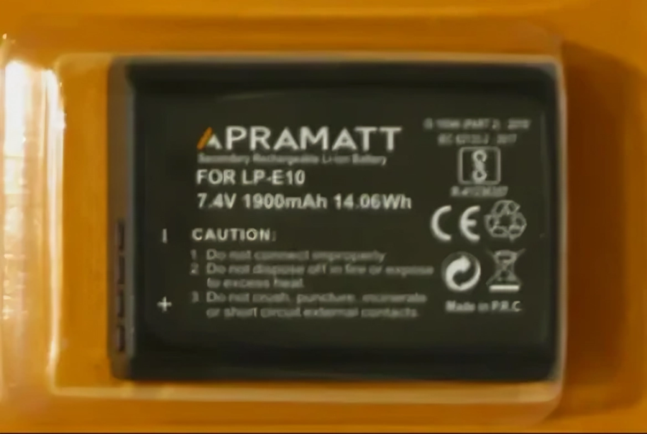 APRAMATT Lithium-ion Battery 7.4V 1200mAh for Canon LP-E10
