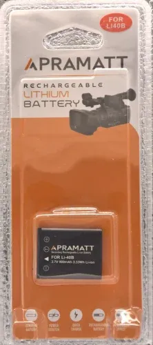 APRAMATT Lithium-ion Battery 3.7V 900mAh for Olympus Li-40B