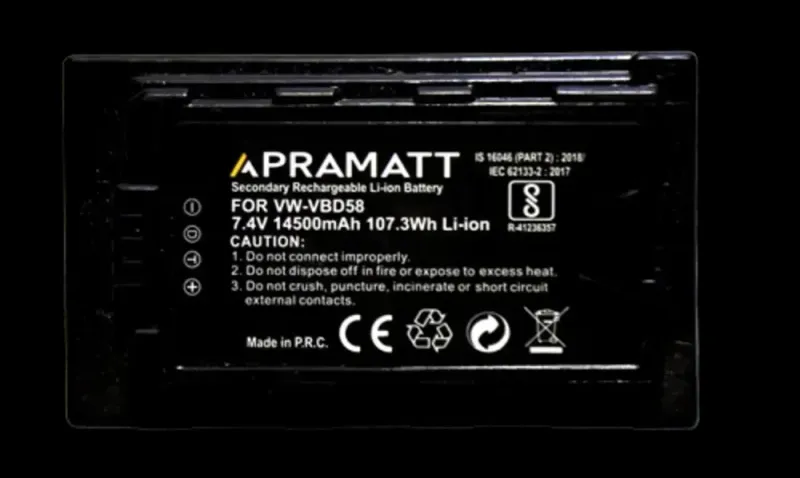 APRAMATT Lithium-ion Battery 7.4V 14500mAh for Panasonic VW-VBD58