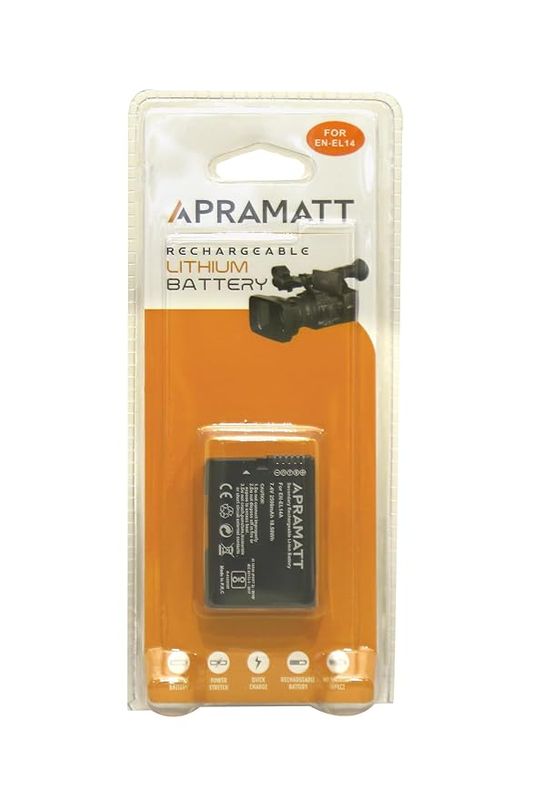 APRAMATT Lithium-ion Battery 7.4V 1400mAh for Nikon EN-EL14A