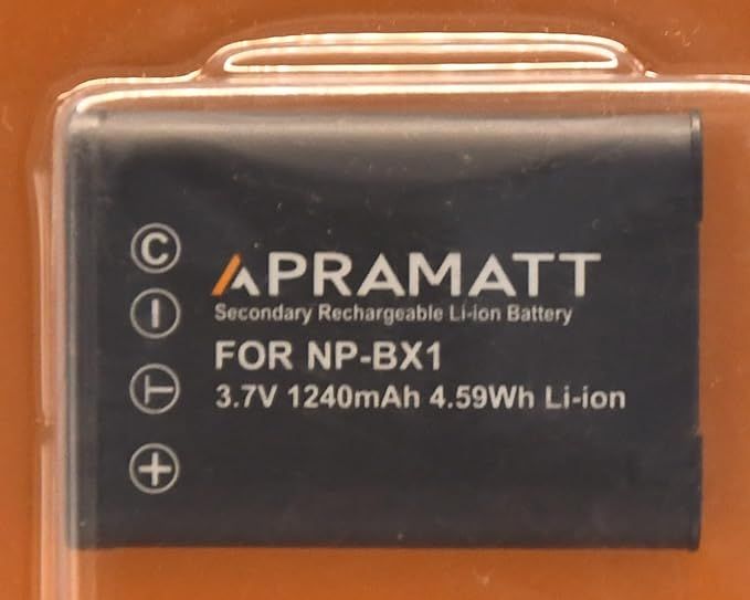 APRAMATT Lithium-ion Battery 3.7V 1240mAh for Sony NP-BX1