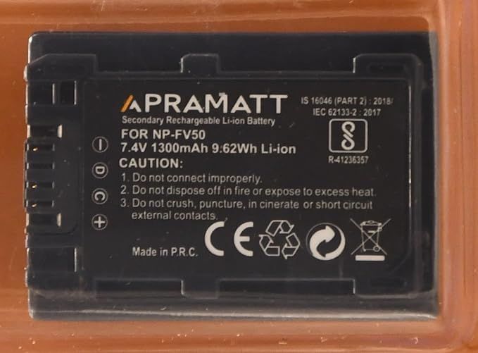 APRAMATT Lithium-ion Battery 7.4V 1300mAh for Sony NP-FV50