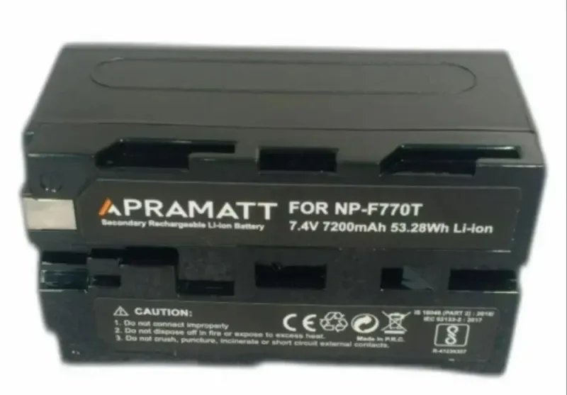 APRAMATT Lithium-ion Battery 7.4V 7200mAh for Sony NP-F770T