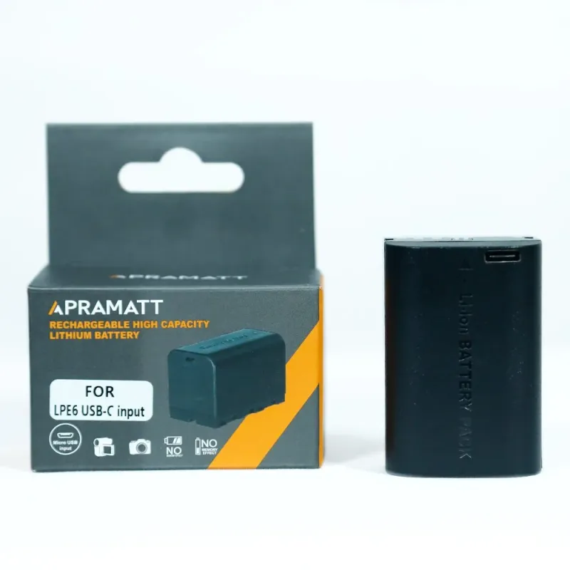 APRAMATT Lithium-ion Battery 7.4V 9200mAh with USB-C Input for Canon LP-E6