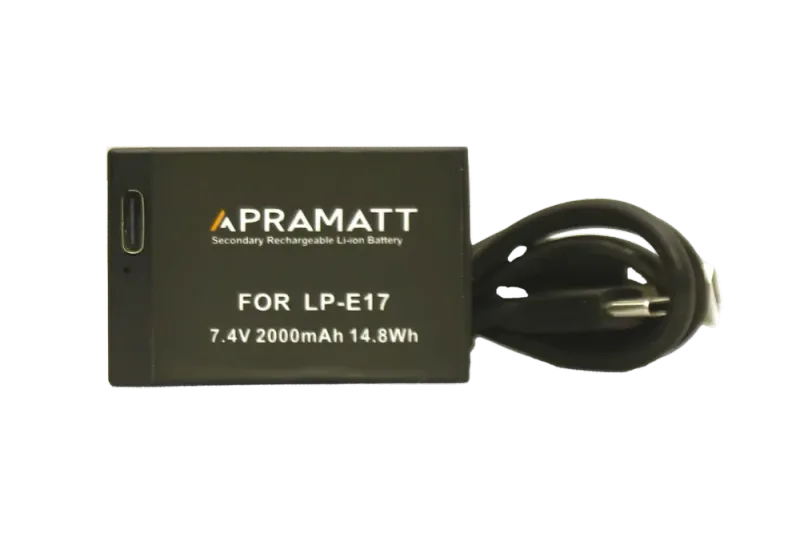 APRAMATT Lithium-ion Battery 7.4V 2000mAh with USB-C Input for Canon LP-E17