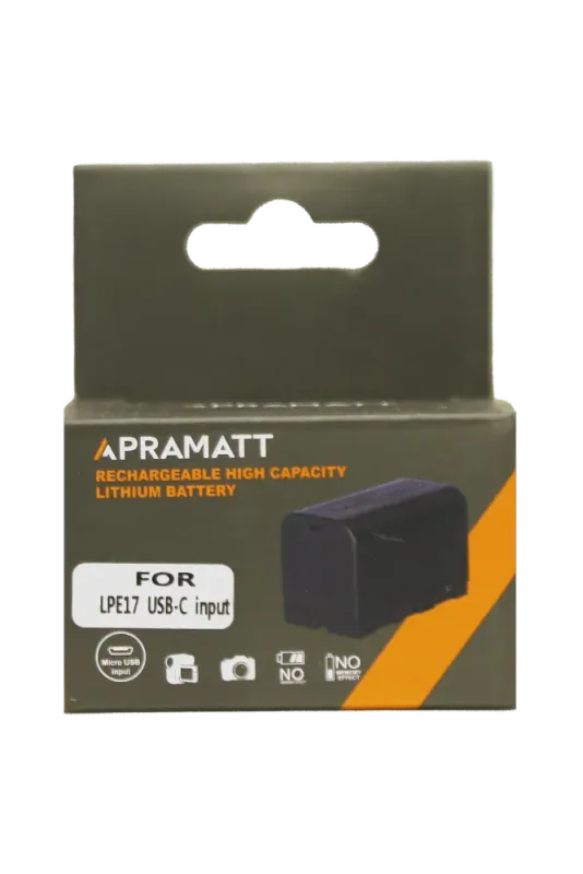 APRAMATT Lithium-ion Battery 7.4V 2000mAh with USB-C Input for Canon LP-E17
