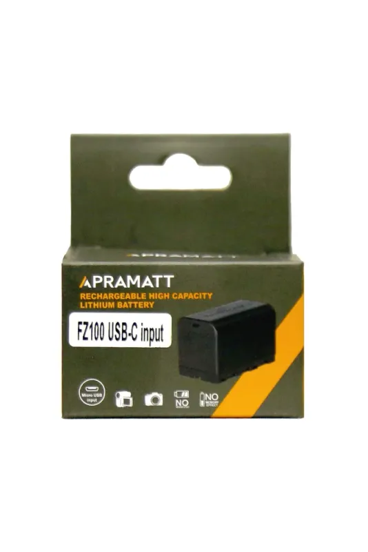 APRAMATT Lithium-ion Battery 7.2V 6600mAh with USB-C Input for Sony NP-FZ100