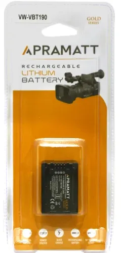 APRAMATT Lithium-ion Full Decoded Gold Battery 3.7V 6000mAh for Panasonic VW-VBT190