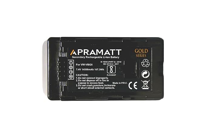APRAMATT Lithium-ion Gold Battery 7.4V 14500mAh for Panasonic VW-VBG6