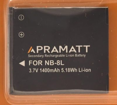 APRAMATT Standard Battery for Canon NB-8L 1400mAh DC-8L