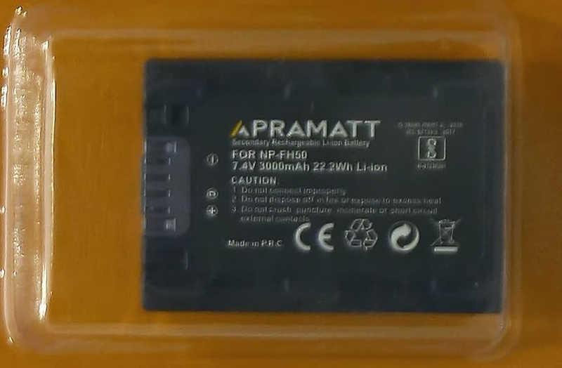 APRAMATT Lithium-ion Battery 7.4V 3000mAh for Sony NP-FH50