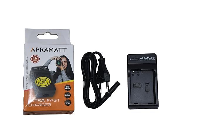 APRAMATT Ultra Fast LCD Charger for Nikon EN-EL14