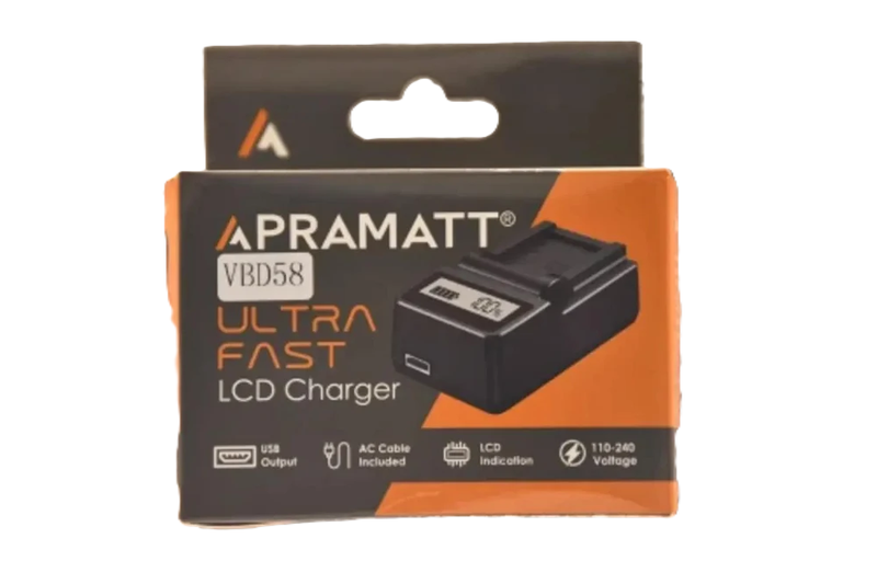 APRAMATT Ultra Fast LCD Charger for Panasonic VW-VBD58