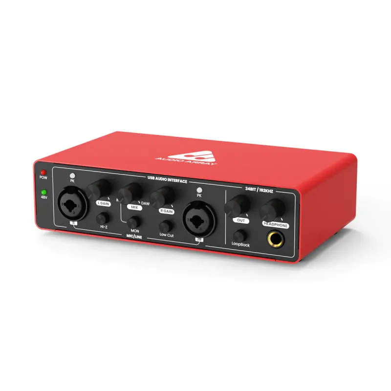 Audio Array Audio Interface 2x2 48V 24bit/192kHz AI-04 (Red)
