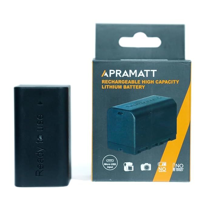 APRAMATT Lithium-ion Battery 7.4V 28000mAh with USB I/O for Sony NP-F970