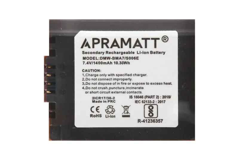 APRAMATT Lithium-ion Battery 7.4V 1400mAh for Panasonic CGA-S006
