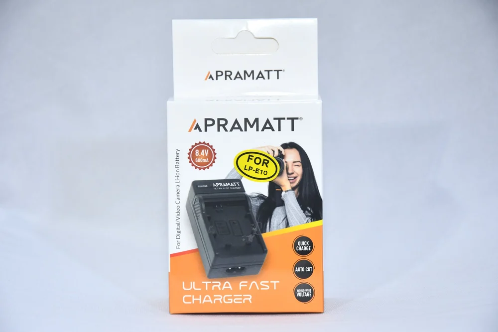 APRAMATT Ultra Fast LCD Charger for Canon LP-E10