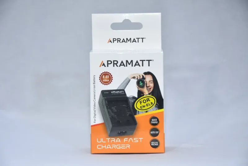 APRAMATT Ultra Fast LCD Charger for Nikon EN-EL9