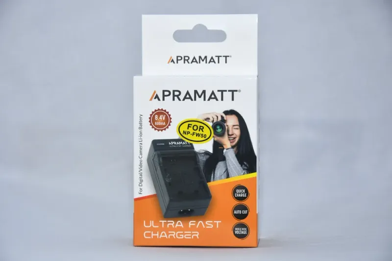 APRAMATT Ultra Fast LCD Charger for Sony NP-FW50