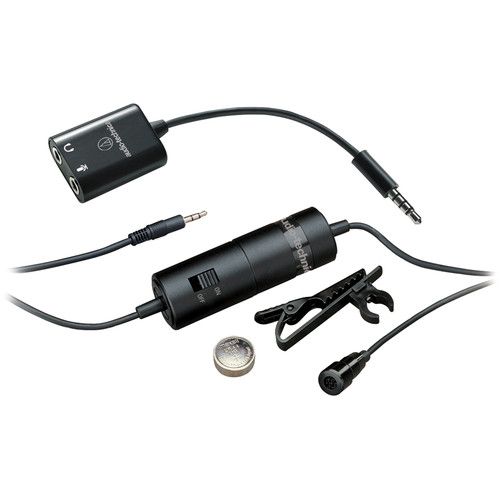 Audio-Technica Omnidirectional Condenser Lavalier Microphone For Smartphones ATR3350iS