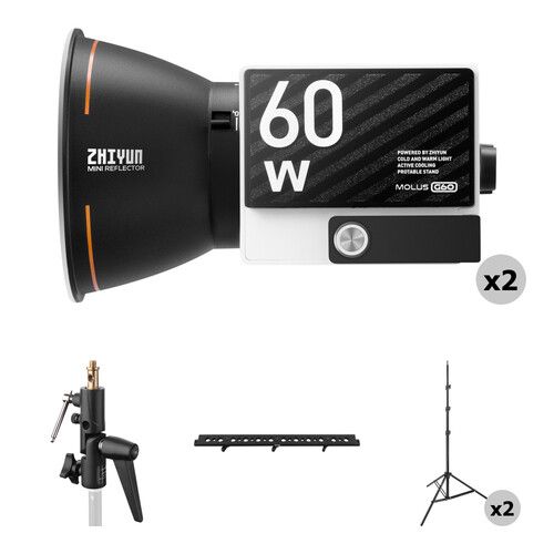 ZHIYUN LED Monolight 60W Bi-Color Pocket COB MOLUS G60 Combo