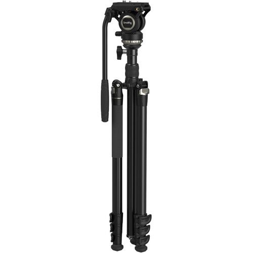 SmallRig Video Tripod Kit with Fluid Head and Reversible Center Column CT210 4475