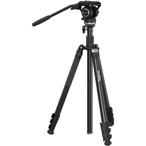 SmallRig Video Tripod Kit with Fluid Head and Reversible Center Column CT210 4475