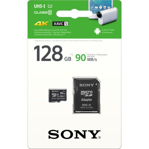 Sony Memory Card 128GB microSDXC Class 10 UHS-I SR-G1UY3A/TQ