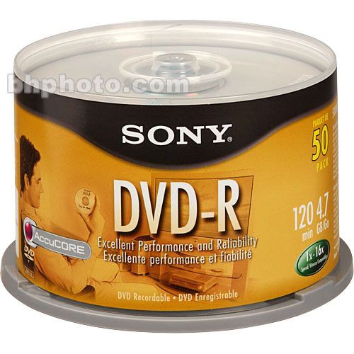 Sony DVD-R Disc Pack 50 Discs 4.7GB Scratch-Proof 50DMR47RS4