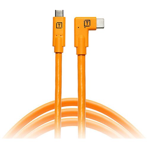 Tether Tools USB-C Right Angle Cable TetherPro CUC15RT-ORG 15ft (Orange)