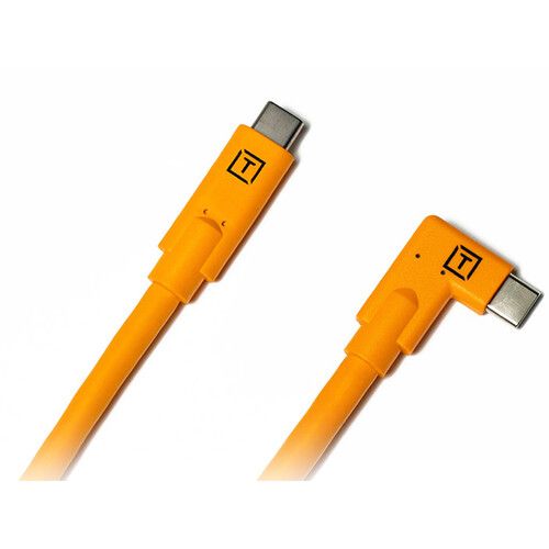 Tether Tools USB-C Right Angle Cable TetherPro CUC15RT-ORG 15ft (Orange)