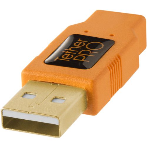 Tether Tools USB 2.0 Cable Type-A to 5-Pin Mini-USB 15ft/4.6m TetherPro CU5451 (Orange)