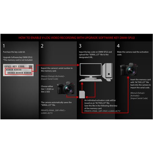 Panasonic V-Log Software Unlock Key DMW-SFU2GU for S1