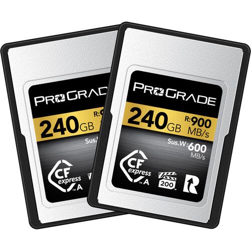 ProGrade Digital Memory Card 240GB CFexpress 2.0 Type A Gold 2-Pack PGCFXA240GE2BH