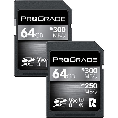 ProGrade Digital Memory Card 64GB SDXC UHS-II V90 2-Pack PGSD64GBCK2BH