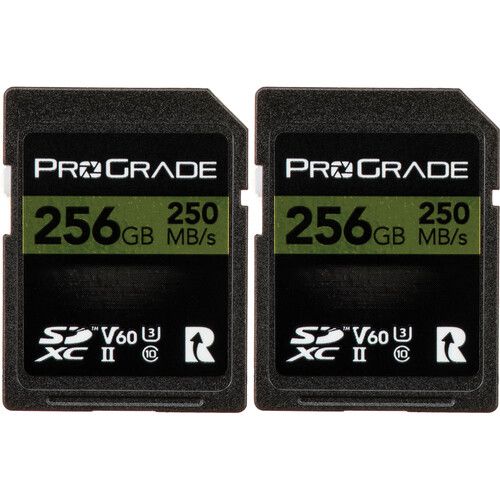 ProGrade Digital Memory Card 256GB SDXC UHS-II V60 2-Pack PGSD256GBK2BH