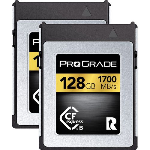 ProGrade Digital Memory Card 128GB CFexpress 2.0 Type B Gold 2-Pack PGCFX128GAP2BH