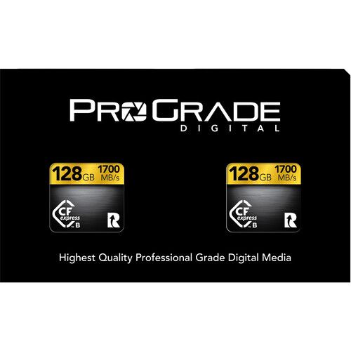 ProGrade Digital Memory Card 128GB CFexpress 2.0 Type B Gold 2-Pack PGCFX128GAP2BH