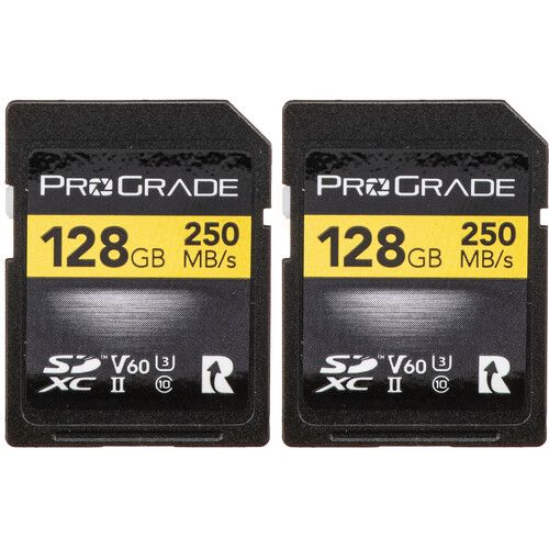 ProGrade Digital Memory Card 128GB SDXC UHS-II V60 2-Pack PGSD128GBK2BH