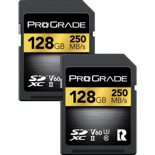 ProGrade Digital Memory Card 128GB SDXC UHS-II V60 2-Pack PGSD128GBK2BH