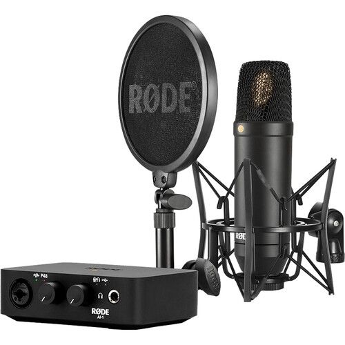 RODE Complete Studio Kit with NT1 Microphone AI-1 Audio Interface SM6 Shockmount XLR Cable