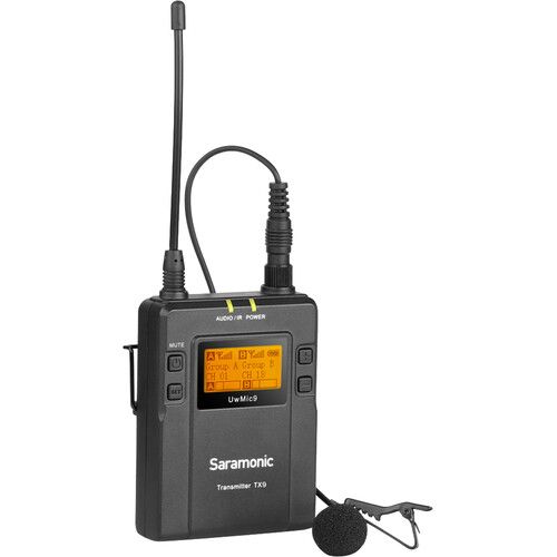 Saramonic Wireless UHF Lavalier Microphone System with Portable Dual-Channel On-Camera Receiver UwMic9 RX9+TX9