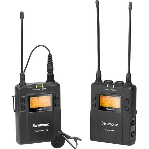 Saramonic Wireless UHF Lavalier Microphone System with Portable Dual-Channel On-Camera Receiver UwMic9 RX9+TX9
