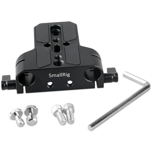 SmallRig Compact Camera Baseplate with Dual 15mm LWS Rod Clamp 1674